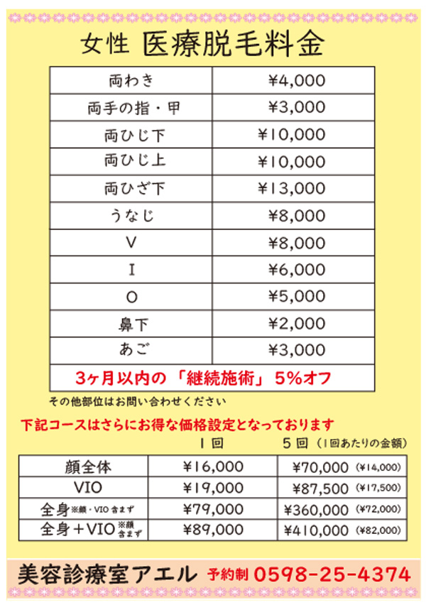 料金表