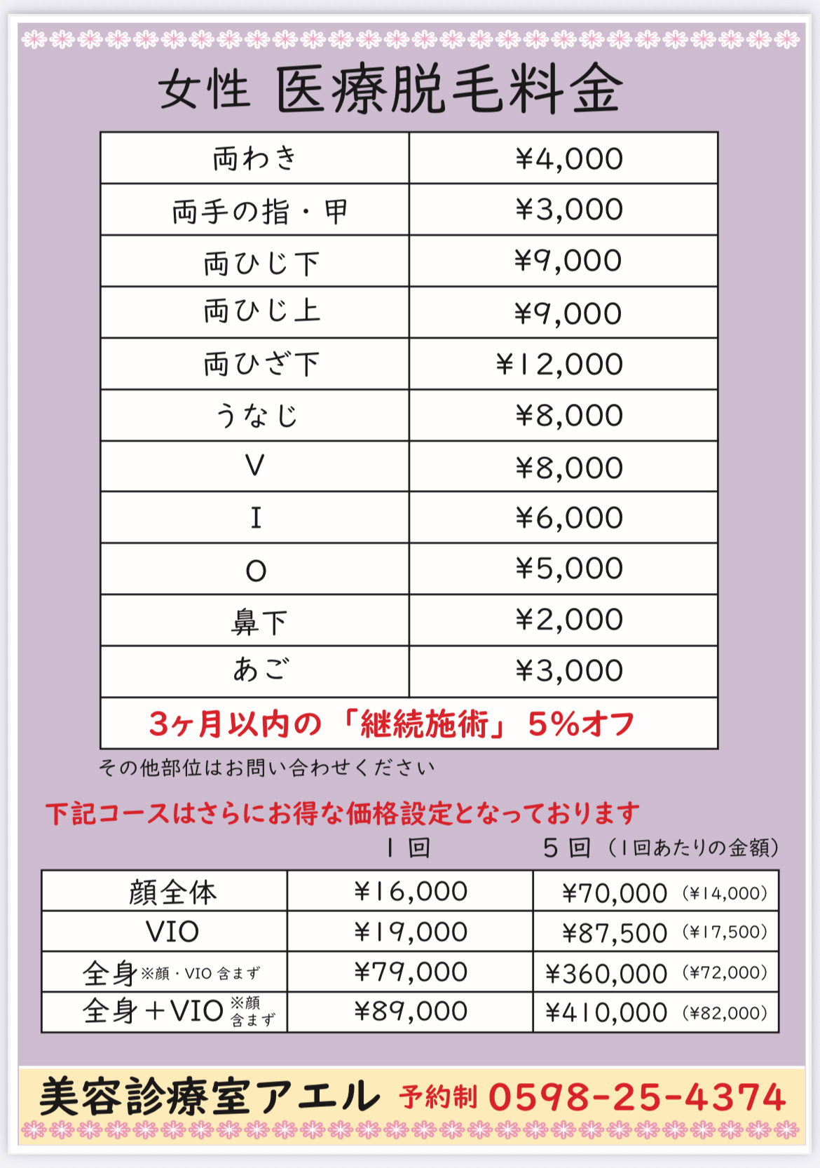 料金表