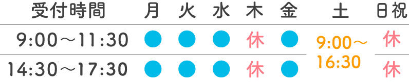 診療時間表